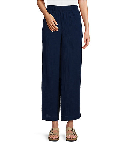 L.L.Bean Cloud Gauze Elastic Band Wide Leg Pants