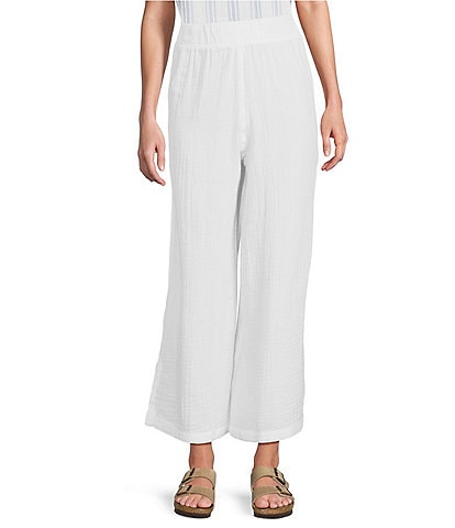 L.L.Bean Cloud Gauze Elastic Band Wide Leg Pants