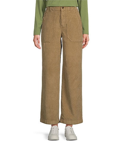 L.L.Bean Corduroy Wide Leg High Rise Pocket Pants