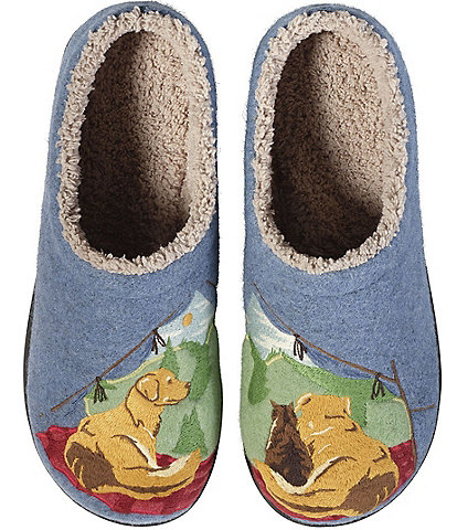 L.L.Bean Daybreak Scuff Best Friends Motif Slippers