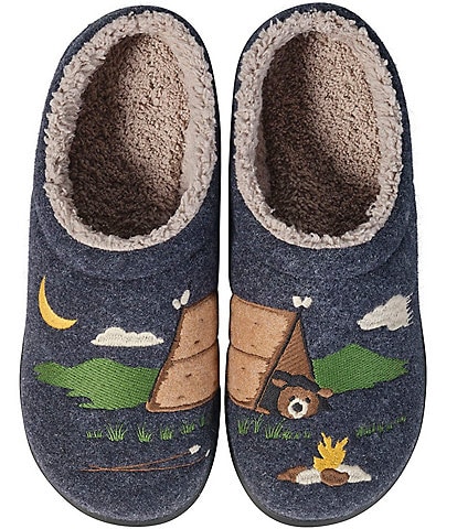 L.L.Bean Daybreak Scuff Camping Motif Slippers