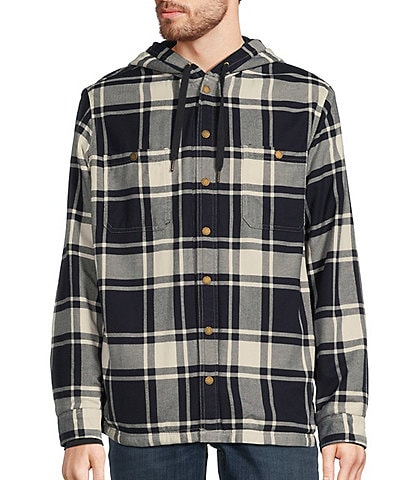 L.L.Bean Fleece-Lined Classic Flannel Snap-Front Hoodie