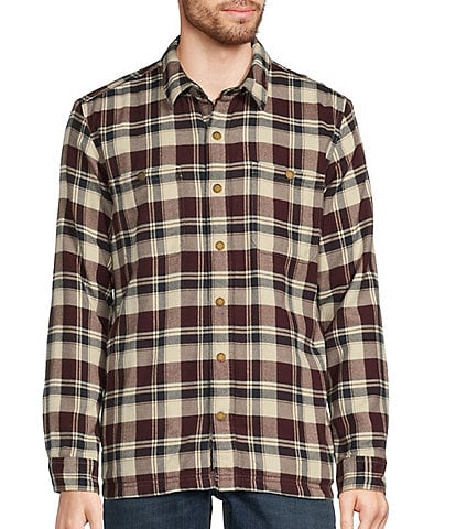 L.L.Bean Fleece-Lined Plaid Flannel Long Sleeve Woven Shirt