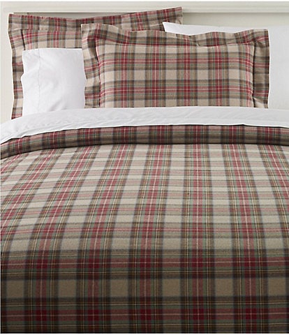 L.L.Bean Heritage Chamois Flannel Antique Dress Tartan Plaid Duvet Cover