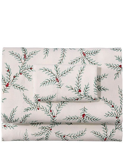 L.L.Bean Holiday Pine Flannel Sheet Set