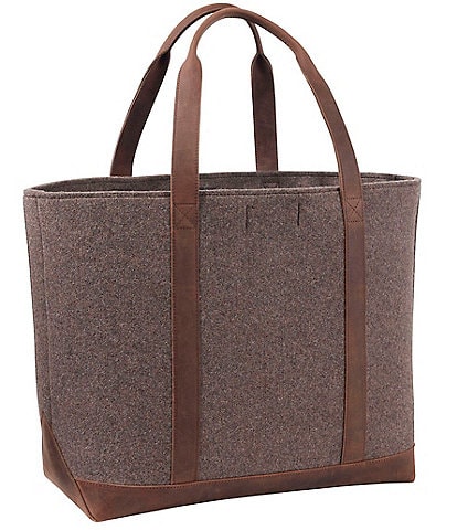 L.L.Bean Leather Trim Wool Tote Bag