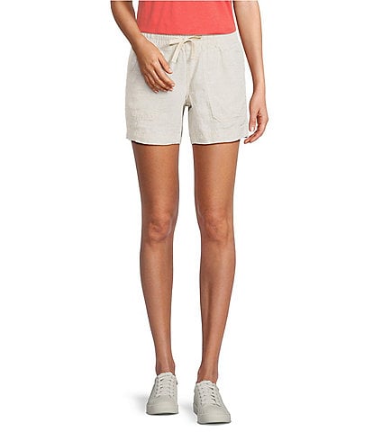L.L.Bean Linen Mid-Rise Elastic Waistband Shorts