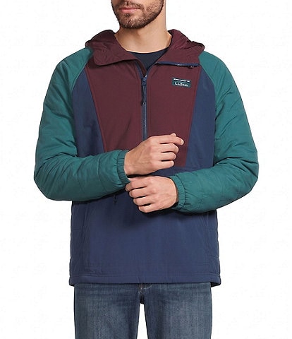 L.L.Bean Mountain Classic Color Block Insulated Quarter Zip Pullover Jacket