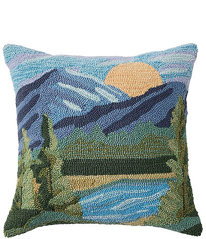 L.L.Bean Mountain Horizon Indoor/Outdoor Hooked Square Pillow