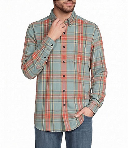 L.L.Bean Multi-Color Scotch Plaid Flannel Long Sleeve Woven Shirt