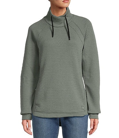 L.L.Bean Ridgeknit Crossneck Funnel Neck Long Sleeve Pullover