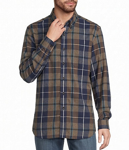 L.L.Bean Scotch Medium Plaid Portuguese Flannel Long Sleeve Woven Shirt