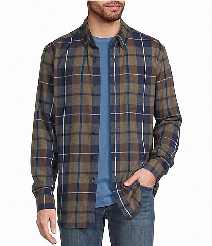 L.L.Bean Scotch Medium Plaid Portuguese Flannel Long Sleeve Woven Shirt