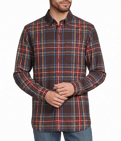 L.L.Bean Scotch Plaid Flannel Long Sleeve Woven Shirt