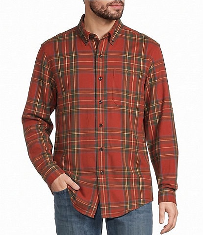 L.L.Bean Scotch Plaid Flannel Long Sleeve Woven Shirt