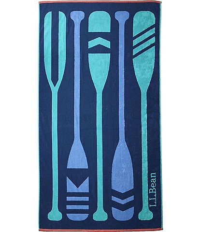 L.L.Bean Seaside Paddles Printed Beach Towel