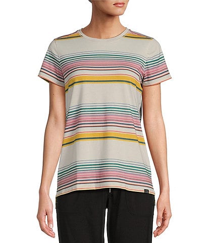 L.L.Bean Everyday SunSmart® UPF 50+ Crewneck Short Sleeve Stripe Tee Shirt