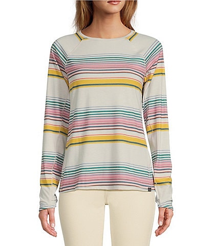 L.L. Bean Everyday SunSmart® UPF 50+ Crew neckline Long Sleeve Stripe Tee Shirt
