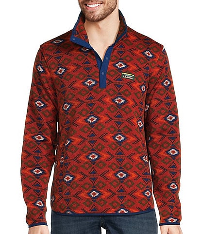 L.L.Bean Sweater Fleece Geo Print Pullover