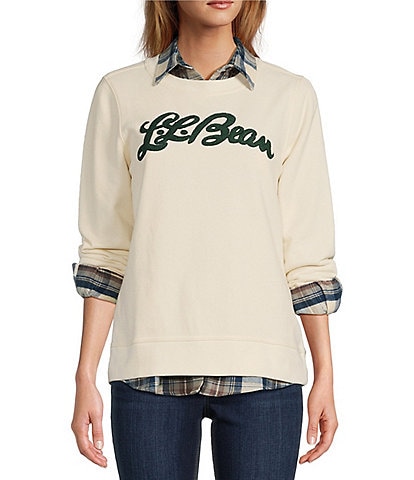 L.L.Bean®1912 Soft & Cozy Crew Neck Logo Detail Sweat Shirt