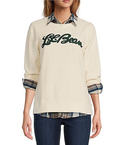 L.L.Bean 1912 Soft & Cozy Crew Neck Logo Detail Sweat Shirt