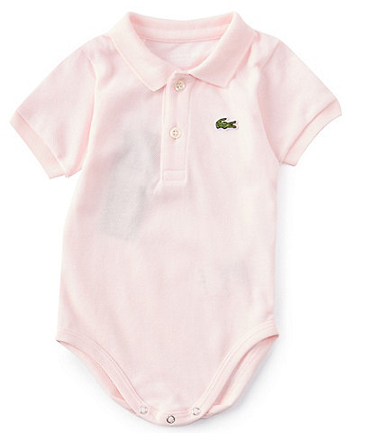 Lacoste Baby 6-12 Months Organic Cotton Pique Polo Short Sleeve Bodysuit
