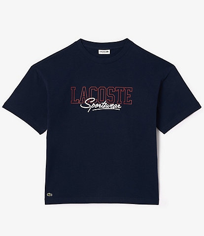Lacoste Big Boys 10-16 Short Sleeve Block Logo Graphic T-Shirt