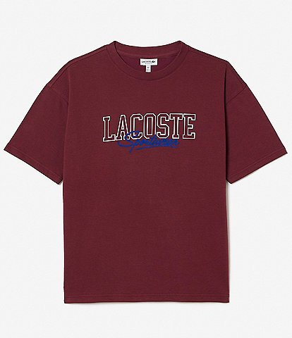 Lacoste Big Boys 10-16 Short Sleeve Block Logo Graphic T-Shirt