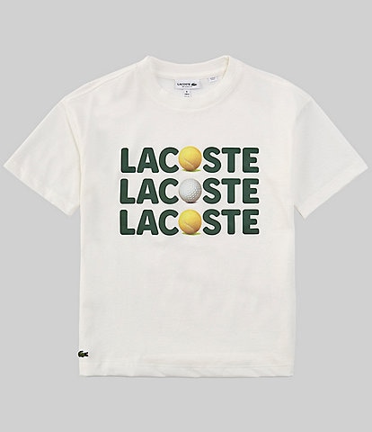 Lacoste Big Boys 8-16 Short Sleeve Sportsball Brand T-Shirt