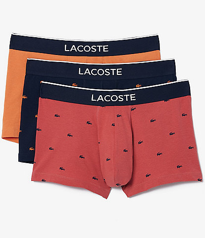 Lacoste Branded Waist 3#double; Inseam Trunks 3-Pack