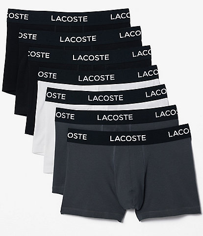 Lacoste Branded Waist 3#double; Inseam Trunks 7-Pack