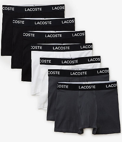 Lacoste Branded Waist 5#double; Inseam Boxer Briefs 7-Pack