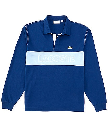 Lacoste Color Block Long Sleeve Rugby Polo Shirt