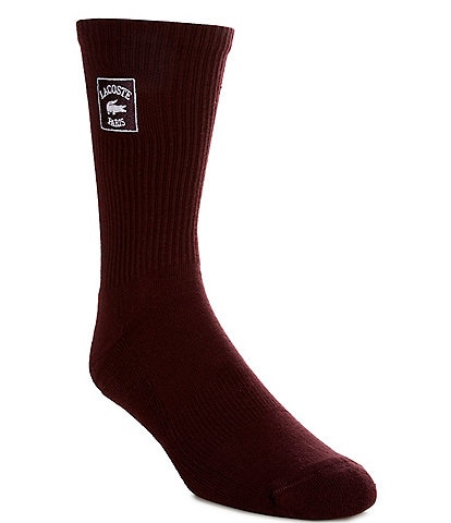 Lacoste Cotton Blend Ribbed Crew Socks