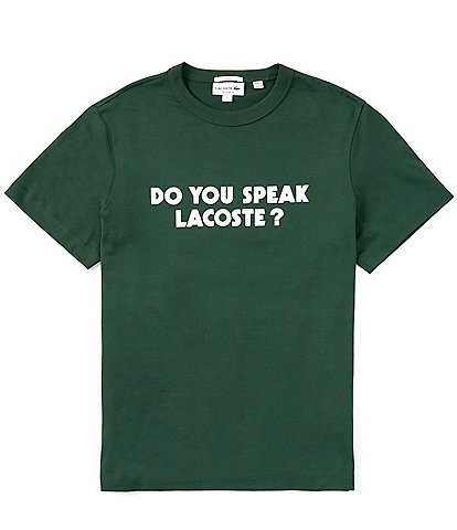 Lacoste Do You Speak Lacoste Word Print Short Sleeve T-Shirt
