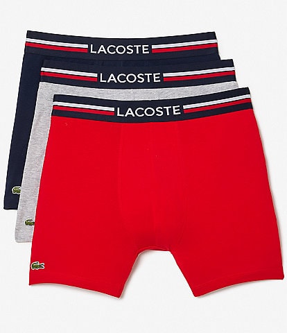 Lacoste French Flag 5#double; Inseam Boxer Briefs 3-Pack