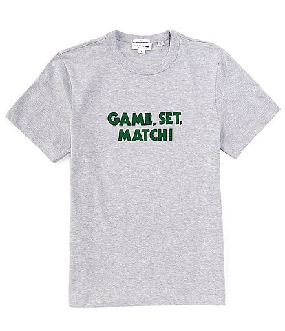 Lacoste Game Set Match Word Print Short Sleeve T-Shirt