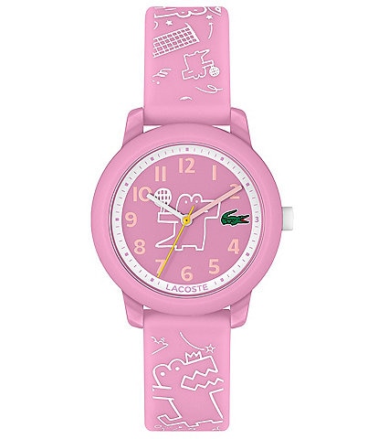 Lacoste Kid's 12.12 Analog Pink Silicone Strap Watch