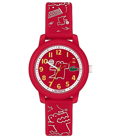 Lacoste Kid's 12.12 Analog Red Silicone Strap Watch