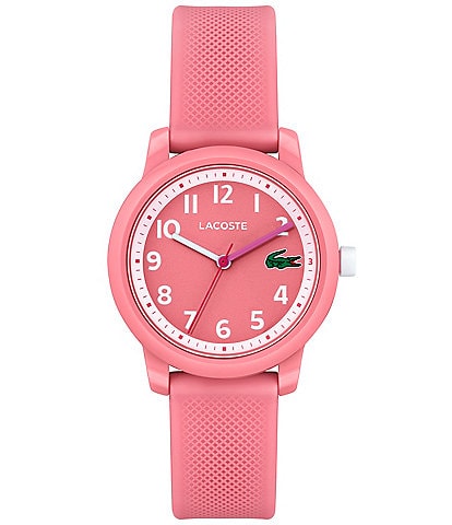 Lacoste Kid's 12.12 Three-Hand Pink Silicone Strap Watch
