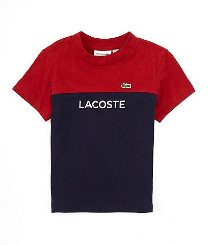 Lacoste Little Boys 2T-6T Short Sleeve Color Block Logo T-Shirt