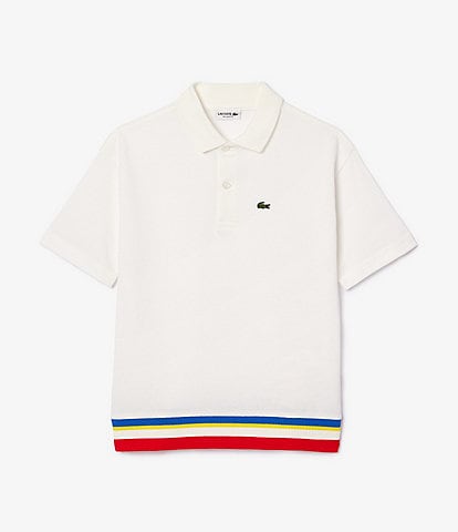 Lacoste Little Boys 2T-6T Short Sleeve Color Block Oversized Polo Shirt