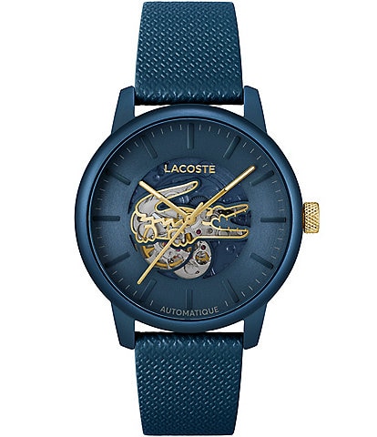 Lacoste Men's 12.12 Automatic Blue Leather Strap Watch