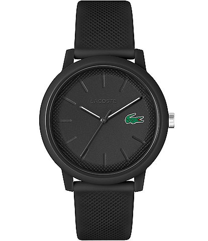Lacoste Men's 12.12 Quartz Analog Black Silicone Watch