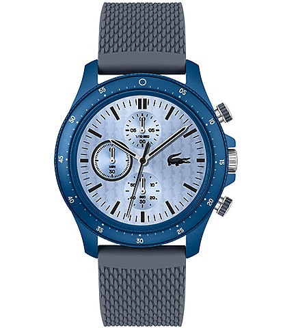 Lacoste Men's 42mm Neoheritage Chronograph Grey Silicone Strap Watch