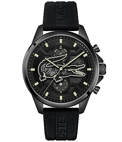 Lacoste Men's Arthor Multifunction Black Silicone Strap Watch