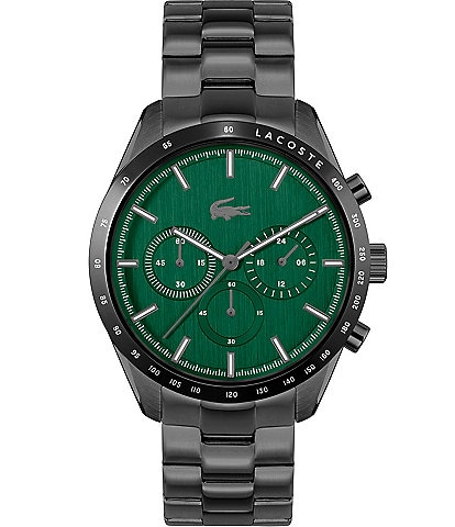Lacoste Men's Chronograph Tiebreaker Green Silicone Strap Watch | Dillard's