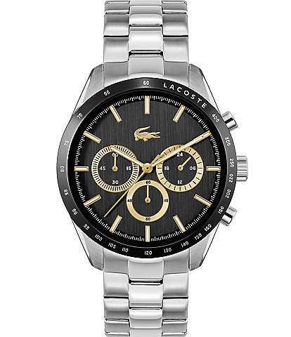 Lacoste Men's Boston Chronograph Silver Stainless Steel Bracelet Watch