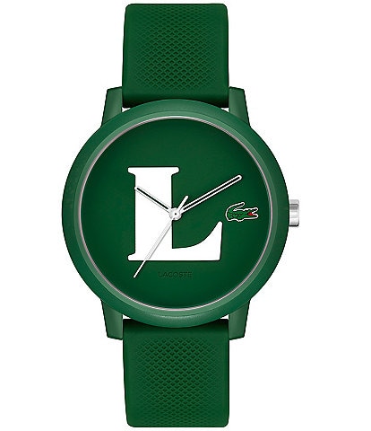 Lacoste Men's L.12.12 Three Hand Green Silicone Strap Watch