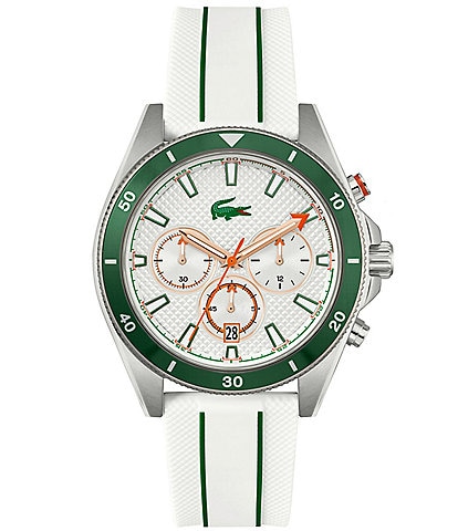 Lacoste Men's Manisail Chronograph White Silicone Strap Watch